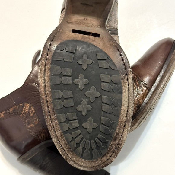 Ugg Collection Women Size 9 Giacinta Brown Ankle Boots Snake Skin Made In Italy - Picture 9 of 16